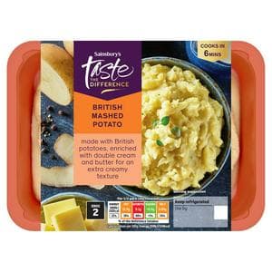 Sainsbury's Mashed Potato Seasoned with Cracked Black Pepper, Taste the Difference 400g