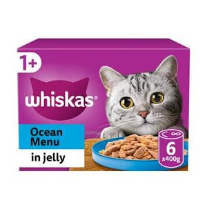 Whiskas Ocean Menu in Jelly Adult Wet Cat Food Tin 6 x 400g