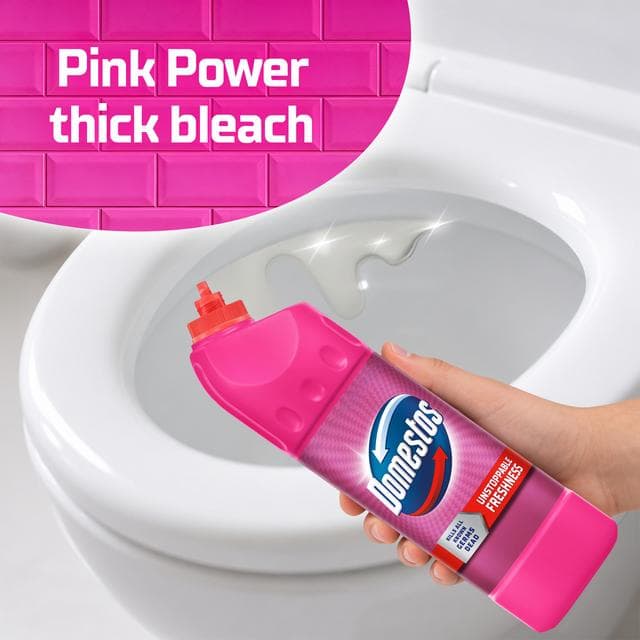 Domestos Pink Power Thick Bleach Toilet & Multipurpose Cleaner 750ml - gallery image 2