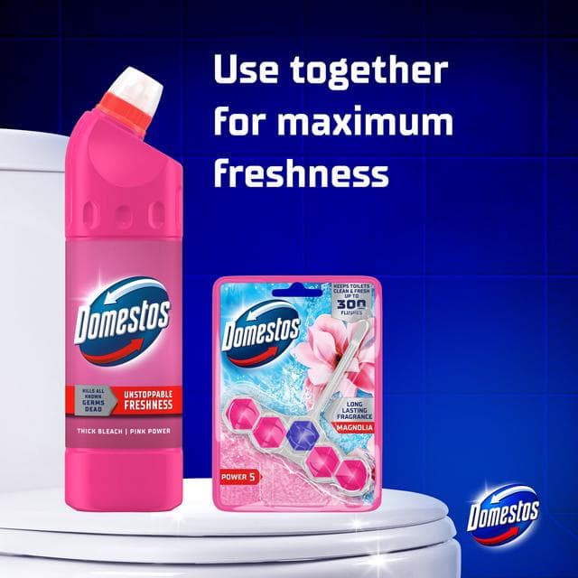 Domestos Pink Power Thick Bleach Toilet & Multipurpose Cleaner 750ml - gallery image 3
