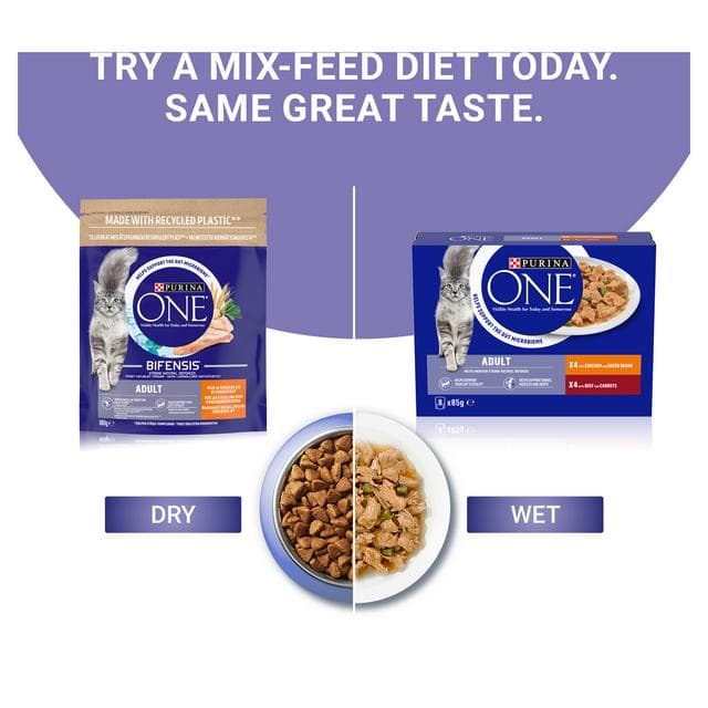 Purina One Adult Dry Cat Food Chicken & Wholegrains 800g - gallery image 2