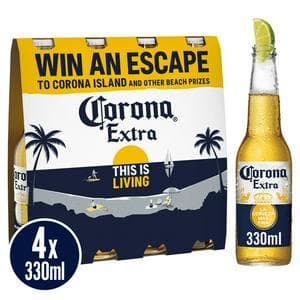Corona Extra Premium Lager Beer bottles 4x330ml