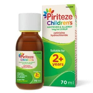 Piriteze Children's Hayfever & Allergy Syrup 2 years+ 70ml
