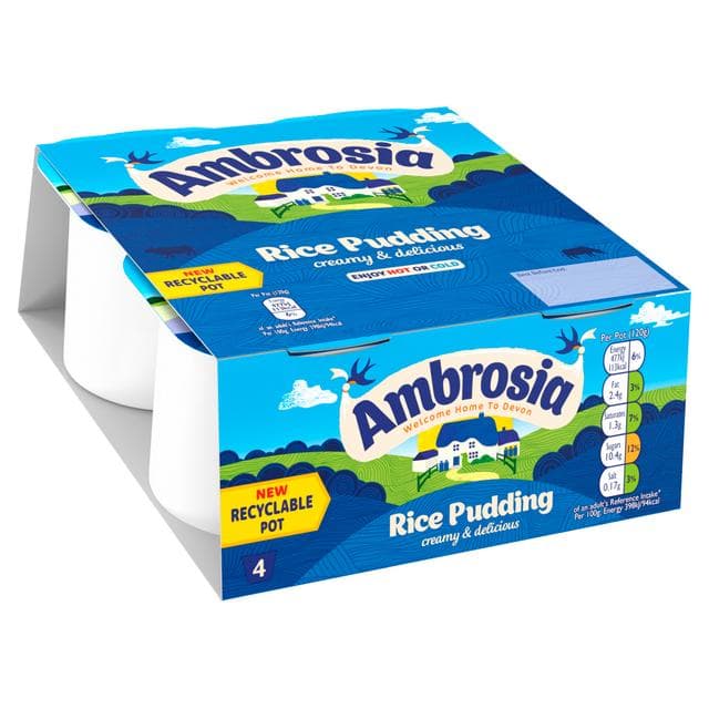 Ambrosia 4 x 120g Rice Pudding Dessert Snack Pots - gallery image 2