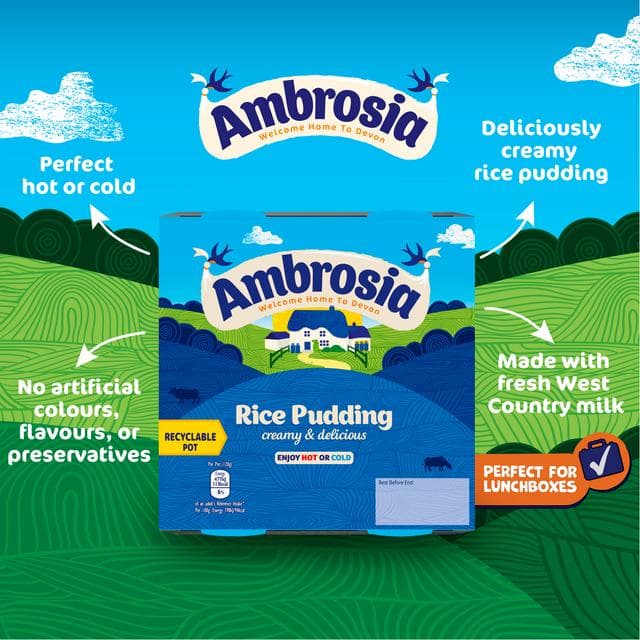 Ambrosia 4 x 120g Rice Pudding Dessert Snack Pots - gallery image 3