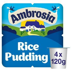 Ambrosia 4 x 120g Rice Pudding Dessert Snack Pots