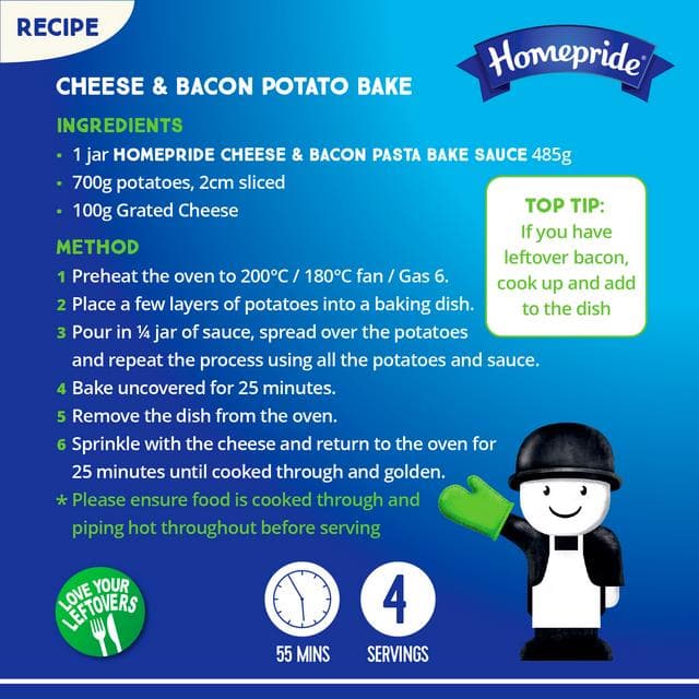 Homepride Cheese & Bacon Pasta Bake Sauce 485g - gallery image 4