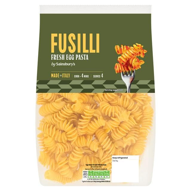 Sainsbury's Fresh Egg Fusilli 500g - gallery image 1
