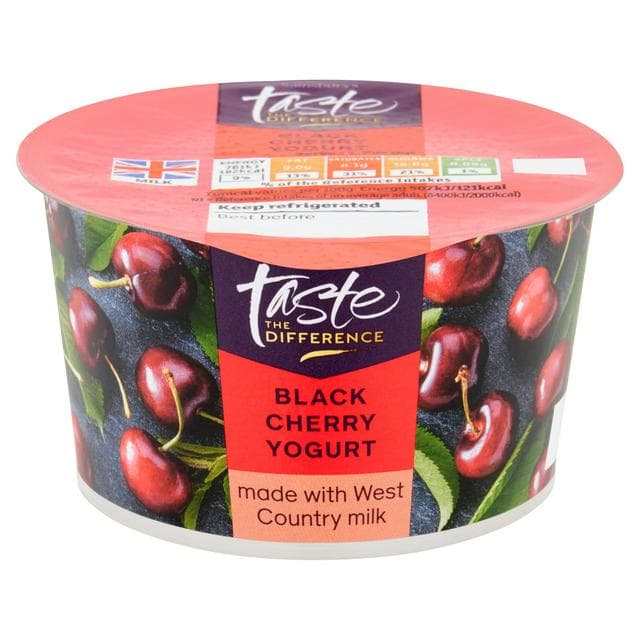 Sainsbury's West Country Black Cherry Yogurt, Taste the Difference 150g - gallery image 1
