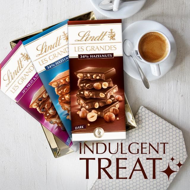 Lindt Les Grandes Dark Chocolate Hazelnut Bar 150g - gallery image 4