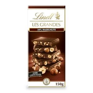 Lindt Les Grandes Dark Chocolate Hazelnut Bar 150g