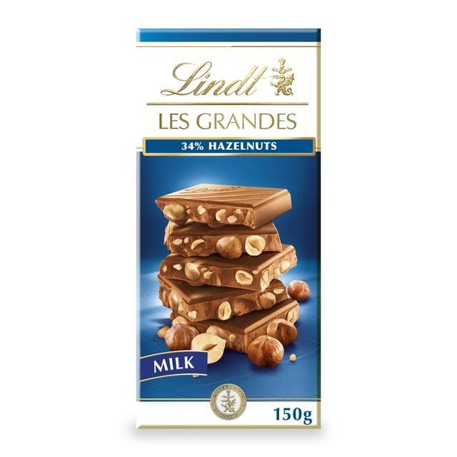 Lindt Les Grandes Milk Chocolate Hazelnut Bar 150g - gallery image 1