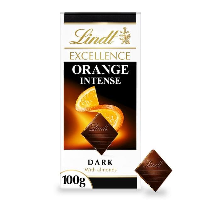 Lindt 100g Excellence Dark Orange Almonds Chocolate Bar - gallery image 1