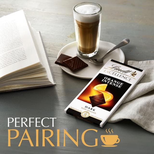 Lindt 100g Excellence Dark Orange Almonds Chocolate Bar - gallery image 4
