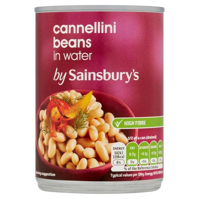 Sainsbury's Cannellini Beans In Water 400g (235g*) - gallery image 1