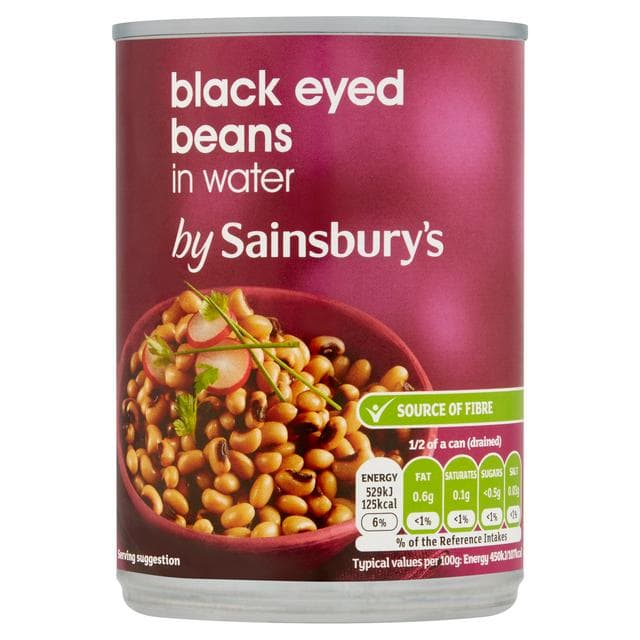 Sainsbury's Black Eye Beans Water 400g (235g*) - gallery image 1