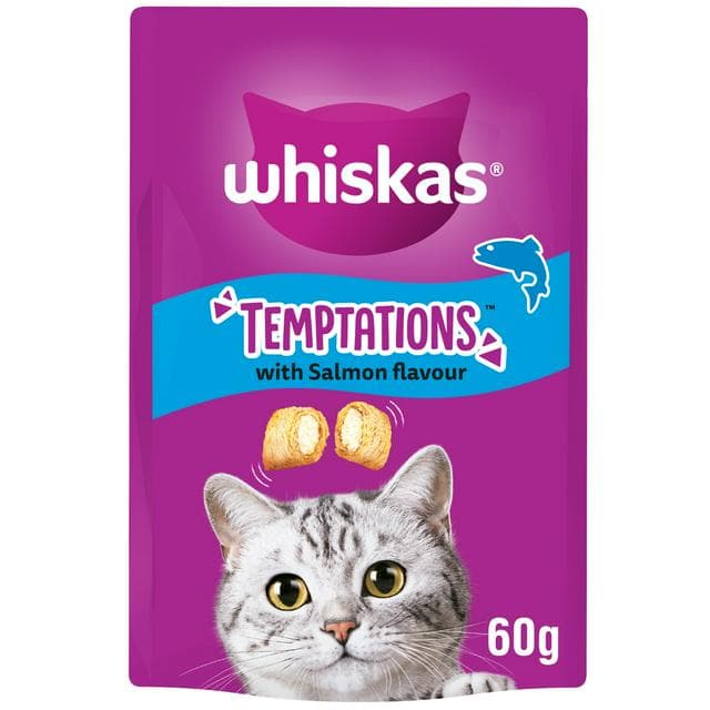 Whiskas Temptations Cat Treat Biscuits with Salmon Flavour 60g - gallery image 1