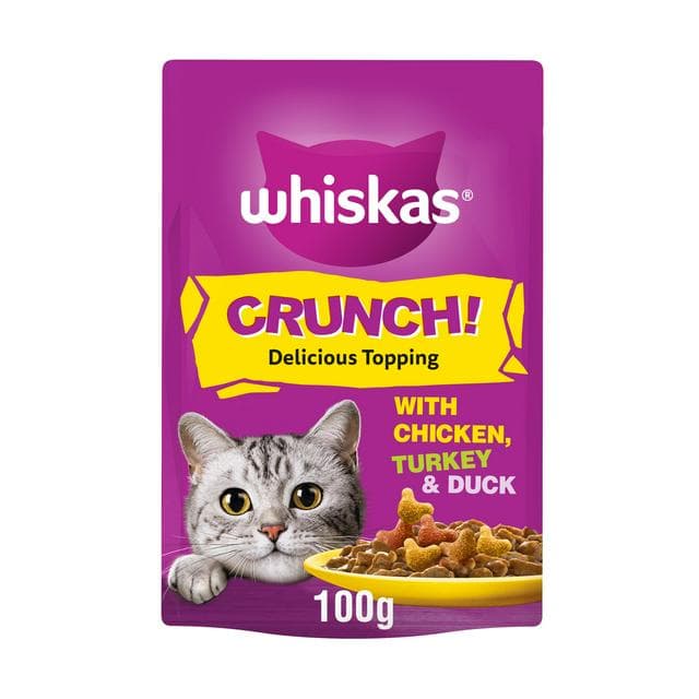 Whiskas Crunch Tasty Topping Adult Cat Treat Biscuits 100g - gallery image 1