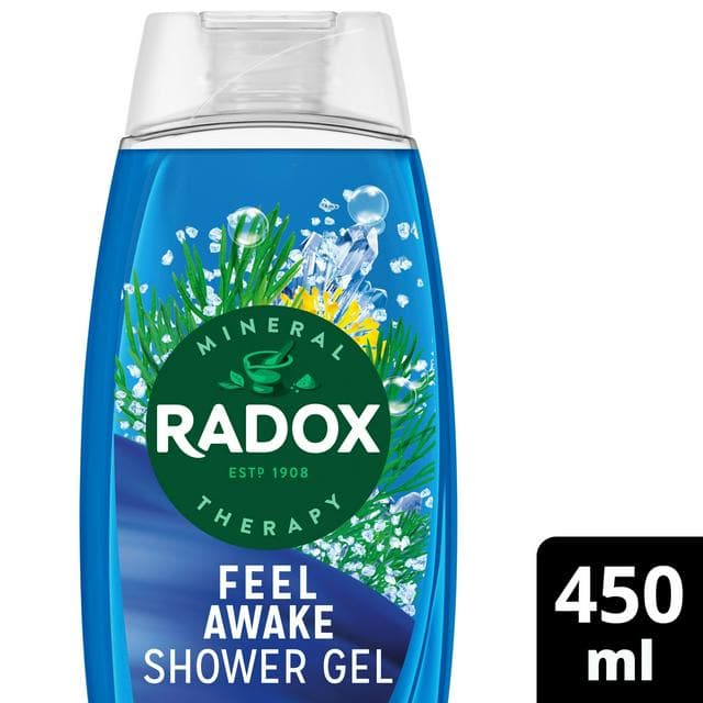 Radox 450ml Feel Awake Sea Minerals 2 in 1 Shower Gel & Shampoo - gallery image 1