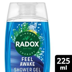 Radox 225ml Feel Awake Sea Minerals 2 in 1 Shower Gel & Shampoo