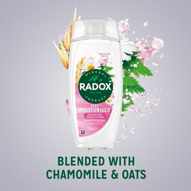 Radox Feel Moisturised Shower Gel Chamomile & Oat Body Wash 225ml - gallery image 2