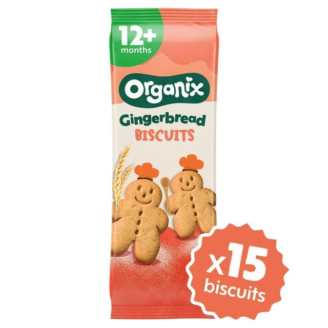 Organix Gingerbread Men Biscuits Toddler Snacks 12 months+ 135g - gallery image 1