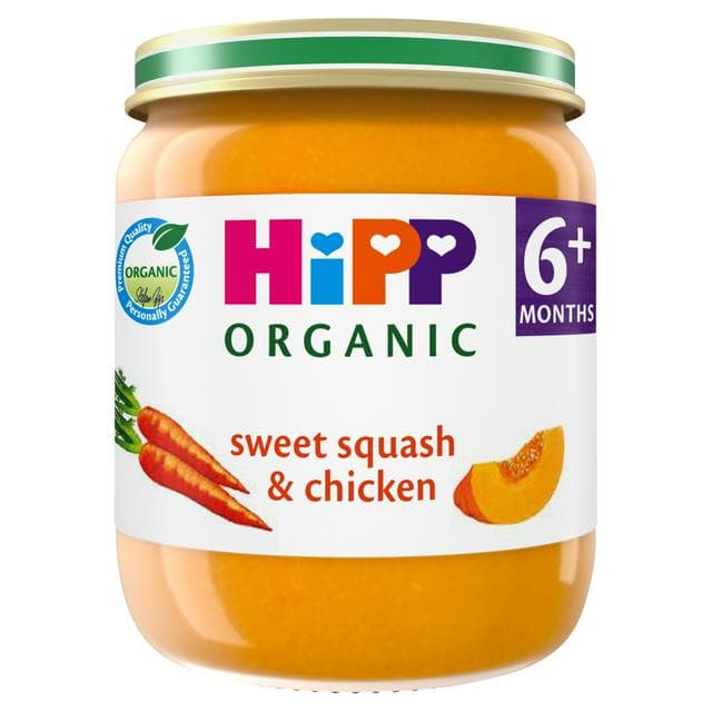 HiPP Organic Sweet Squash & Chicken Baby Food Jar 6+ Months 125g - gallery image 1