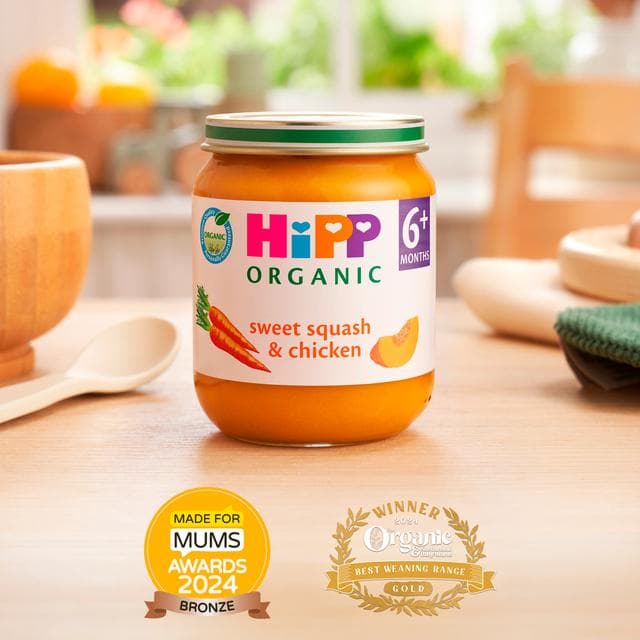 HiPP Organic Sweet Squash & Chicken Baby Food Jar 6+ Months 125g - gallery image 2