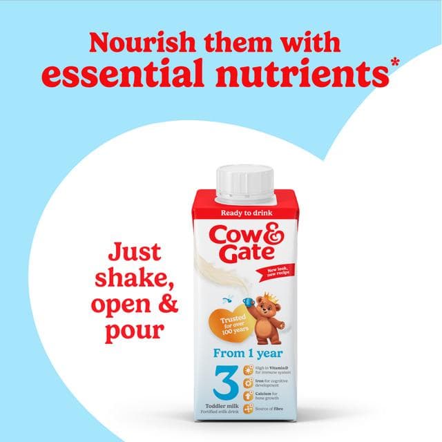 Cow & Gate 3 Toddler Milk from 1 Year 200ml - gallery image 2