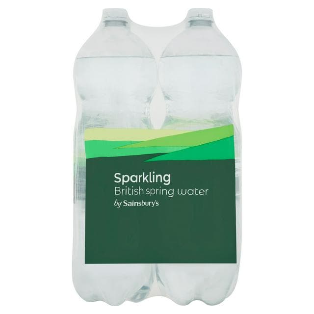 Sainsbury's British Bottled Sparkling Spring water 4x2L - gallery image 1