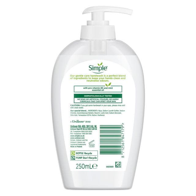 Simple Kind to Skin Gentle Care Antibacterial Handwash 250ml - gallery image 6