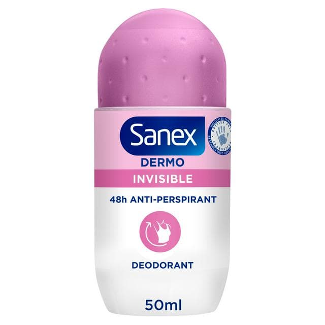 Sanex Derma Care Invisible 48 Hour Antiperspirant Roll On Deodorant 50ml - gallery image 1