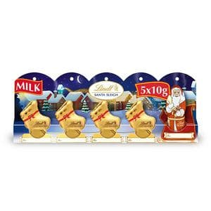 Lindt 5 x 50g Santa Sleigh Christmas Milk Chocolate