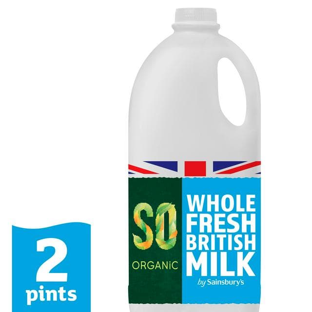 Sainsbury's British Whole Milk, SO Organic 1.13L (2 pint) - gallery image 1