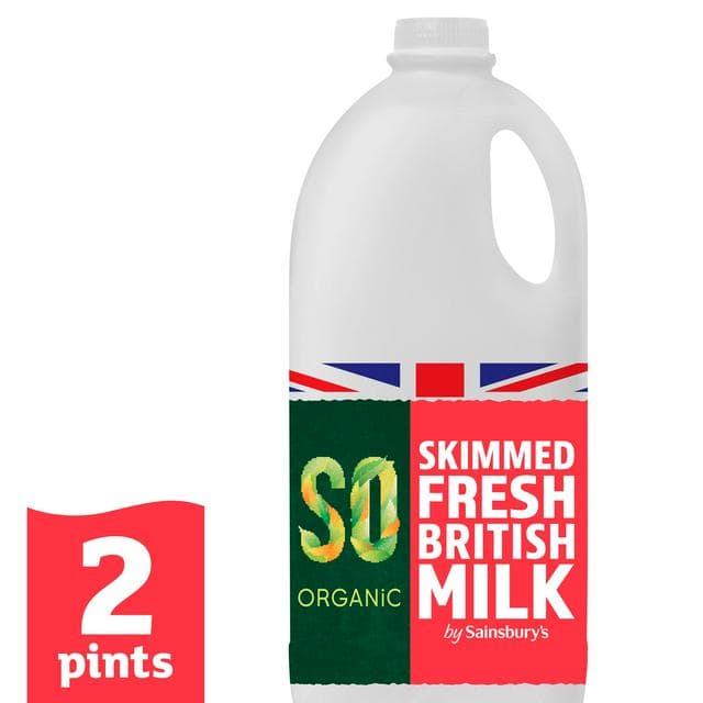 Sainsbury's Skimmed British Milk, SO Organic 1.136L - gallery image 1