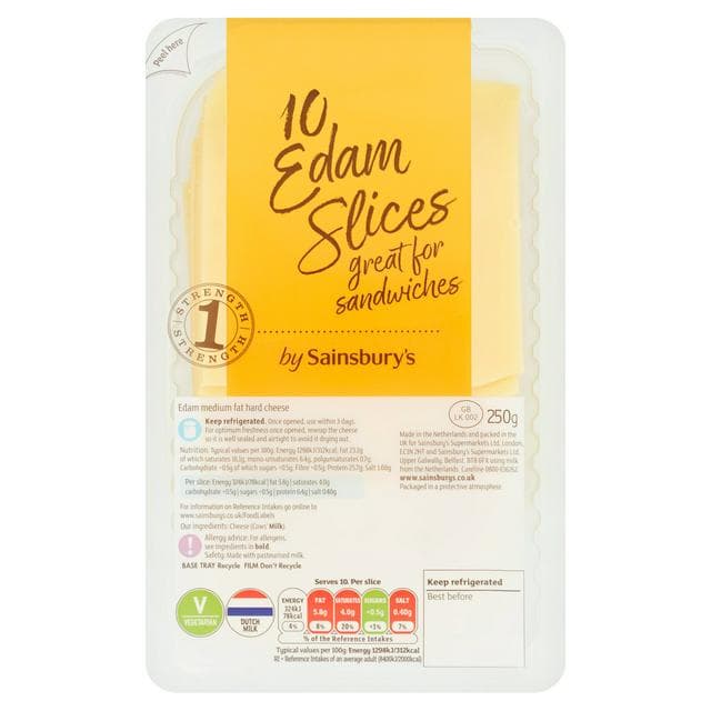 Sainsbury's Edam Cheese Slices 250g - gallery image 1