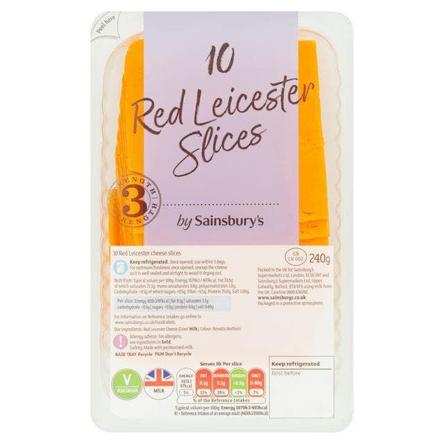 Sainsbury's Red Leicester Cheese Slices 240g - gallery image 1