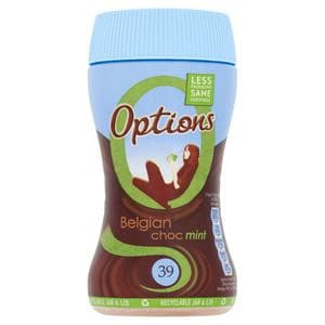 Options Instant Belgian Hot Chocolate Mint Drink 220g
