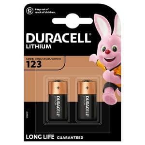 Duracell High Power Lithium 123 Batteries 3V (CR123 / CR123A / CR17345), pack of 2