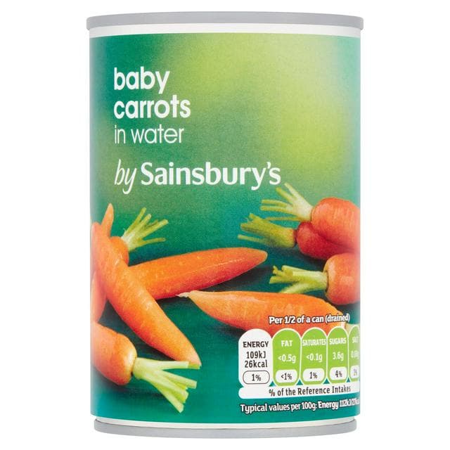 Sainsbury's Baby Carrots In Water 300g (180g*) - gallery image 1