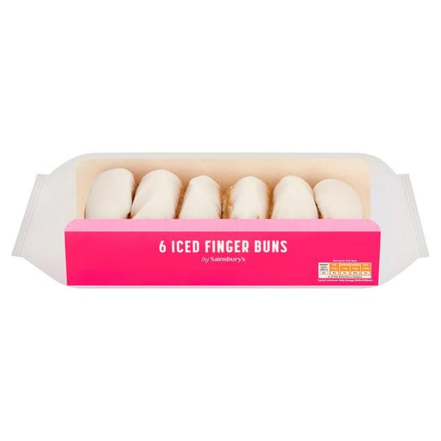 Sainsbury's 6 x Iced Finger Buns - gallery image 1