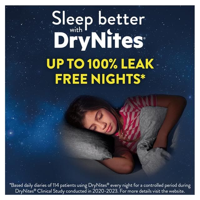 Huggies DryNites Girls Pyjama Pants for Bedwetting Age 4-7 Years 10 Nappy Pants - gallery image 2