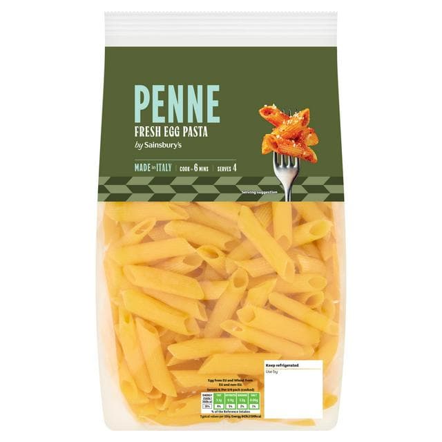 Sainsbury's Fresh Egg Penne 500g - gallery image 1