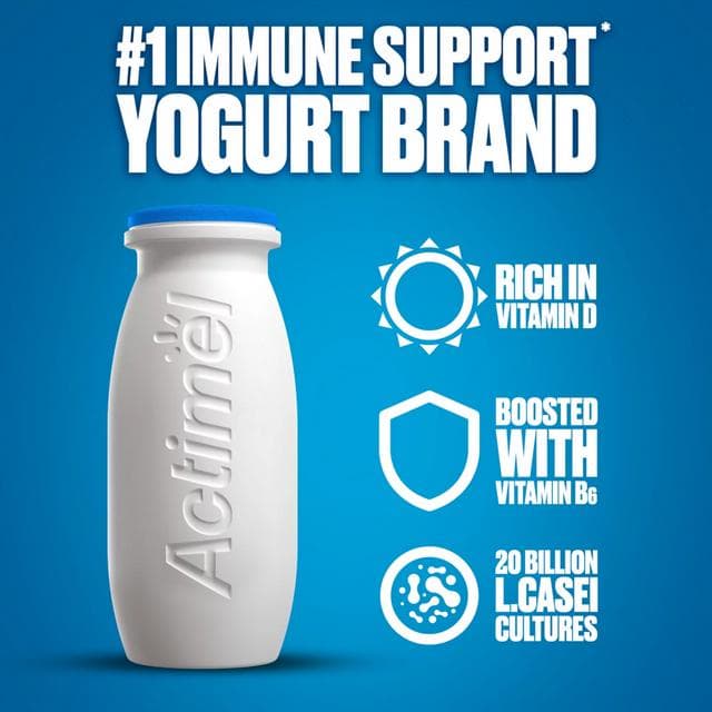 Actimel Strawberry Cultured Yogurt Drink 12x100g - gallery image 3