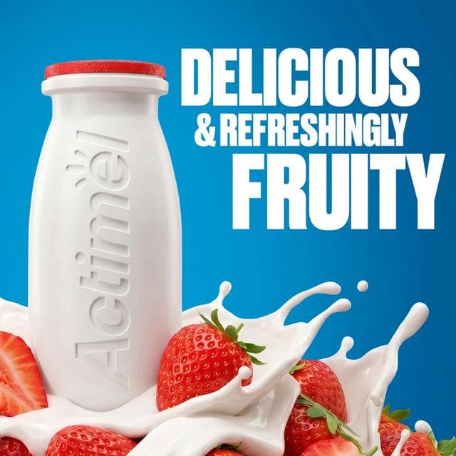 Actimel Strawberry Cultured Yogurt Drink 12x100g - gallery image 4
