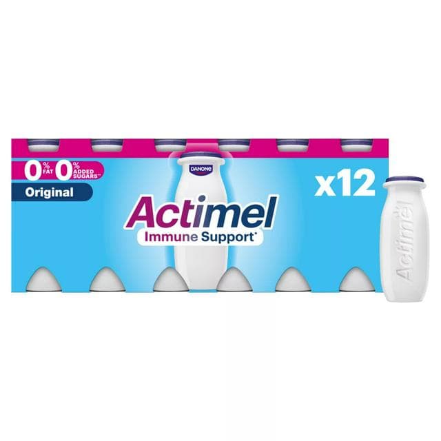Actimel Original 0% Added Sugar Fat Free Yogurt Drink 12x100g - gallery image 1