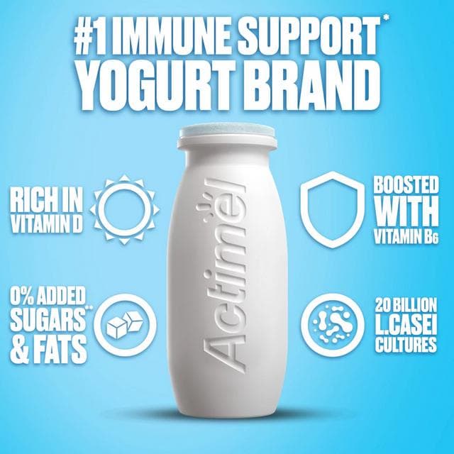 Actimel Original 0% Added Sugar Fat Free Yogurt Drink 12x100g - gallery image 3