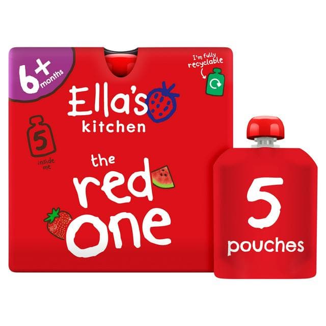 Ella's Kitchen Organic the Red One Smoothie Multipack Baby Food Pouch 6+ Months 5x90g - gallery image 1
