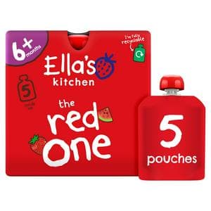 Ella's Kitchen Organic the Red One Smoothie Multipack Baby Food Pouch 6+ Months 5x90g