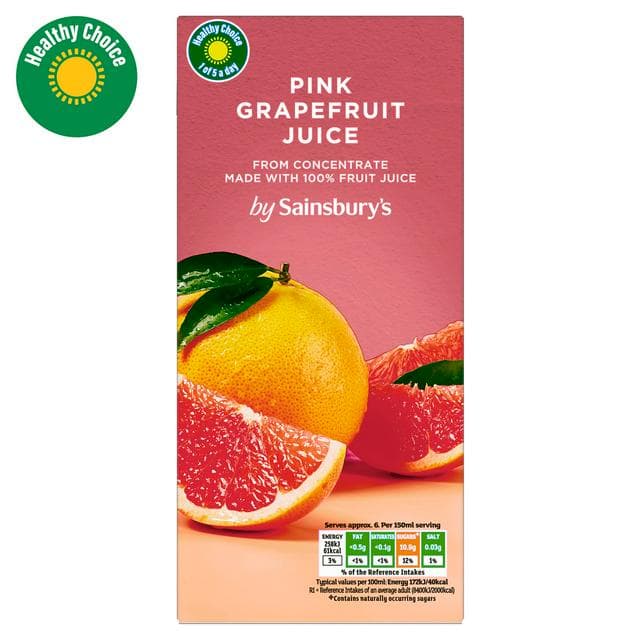 Sainsbury's Pink Grapefruit Juice 1L - gallery image 1